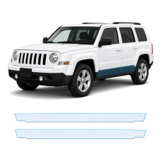 Антигравійна захисна бронеплівка за лекалами для Jeep Patriot MK facelift 2011-2017 - нижня зона кузова пороги