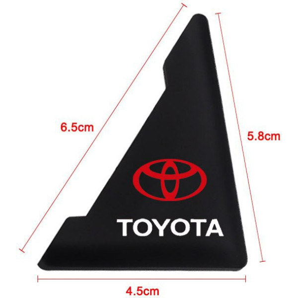 Захист кутів дверей Toyota 2 шт Гумові 45х58х47 мм на скотчі Чорні Посилені (протиударні чохли від сколів)