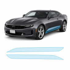 Антигравійна захисна бронеплівка за лекалами для Chevrolet Camaro VI facelift 2019-2024 - нижня зона кузова пороги
