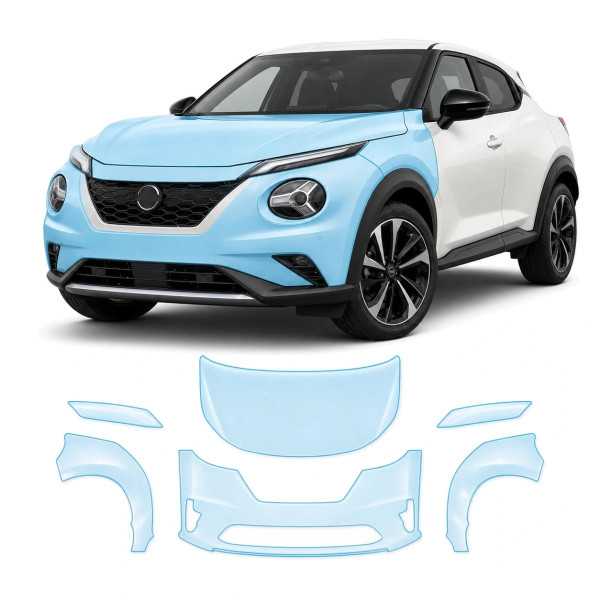 Антигравійна захисна бронеплівка за лекалами для Nissan Juke F16 2019-2024 - передня частина авто (капот бампер крила))