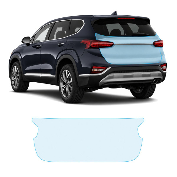 Антигравийная защитная бронепленка по лекалам для Hyundai Santa Fe TM 2018-2020 - зона крышки багажника