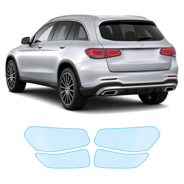 Антигравийная защитная бронепленка по лекалам для Mercedes-Benz GLC X253 facelift 2019-2022 - задние фонари стопы