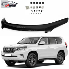 Дефлектор капота мухобойка для Toyota Land Cruiser Pradо 150 2017- S-крепления Евро Крепление (Vip Tuning)