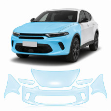 Антигравийная защитная бронепленка по лекалам для Dodge Hornet I 2023- передняя часть авто (капот бампер фары крылья)