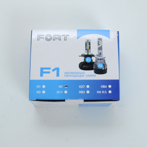 LED лампи автомобільні H7 вентилятор 4000Lm FORT F1/CSP/28W/6500K/IP65/9-16V 2шт