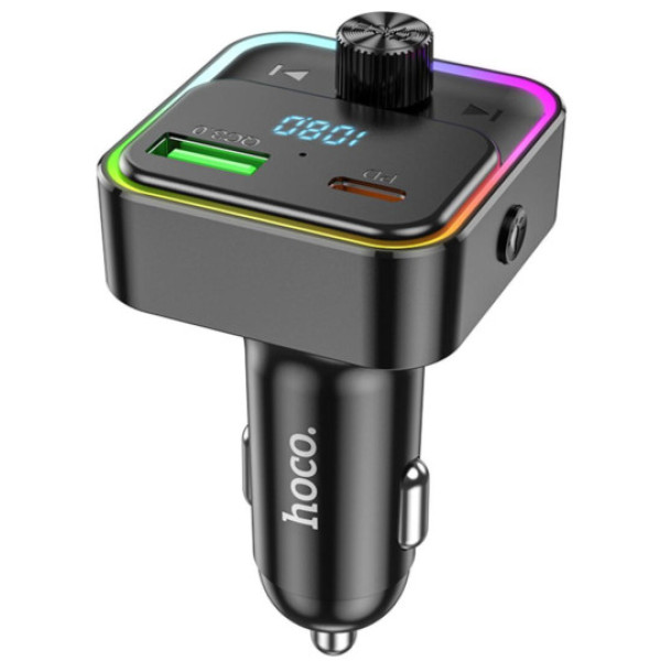 Автомобильный FM модулятор (трансмиттер) Hoco E81 PD30W + QC3.0 с Быстрой зарядкой