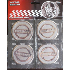 Наклейка на ковпак Nissan 60мм хром 4 шт