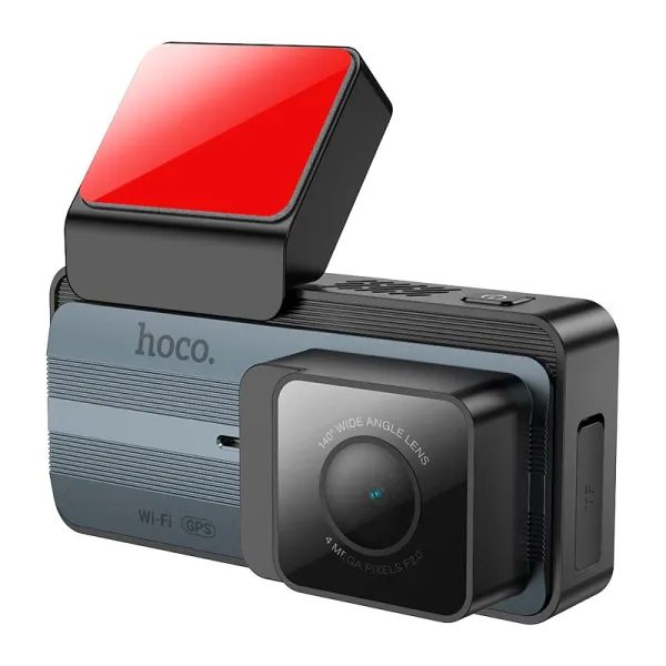 Видеорегистратор Hoco DV12 с задней камерой (GPS, WiFi, 2K, 3,69" дисплей, парковочный режим, циклическая запись, microSD, G-сенсор, ночной режим)