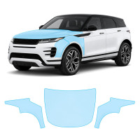 Антигравийная защитная бронепленка по лекалам для Land Rover Range Rover Evoque L551 2019- капот и передние крылья