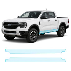Антигравийная защитная бронепленка по лекалам для Ford Ranger IV 2022- нижняя зона кузова пороги