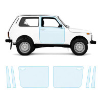 Антигравийная защитная бронепленка по лекалам для LADA Niva 2121 1977-2020 - зоны дверей и стойки окон