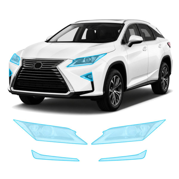 Антигравийная защитная бронепленка по лекалам для Lexus RX AL20 2015-2018 - оптика (фары и ПТФ)