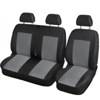 Чохли модельні 2+1 для Volkswagen T4 1990-2003 щільна тканина жакард Чорно-Сірі