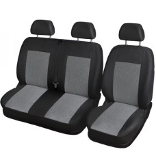 Чохли модельні 2+1 для Volkswagen T4 1990-2003 щільна тканина жакард Чорно-Сірі