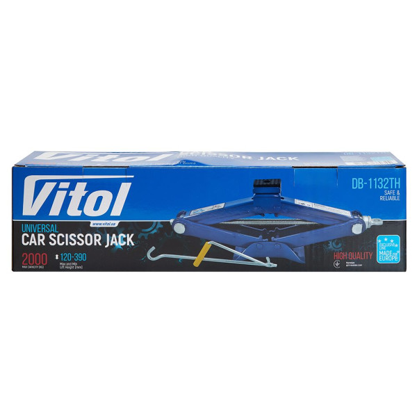 Домкрат механический ромбовидный Vitol 2 т 390 мм. 3,2 кг Резиновый упор (ДВ-1132ТН/ST-113N)