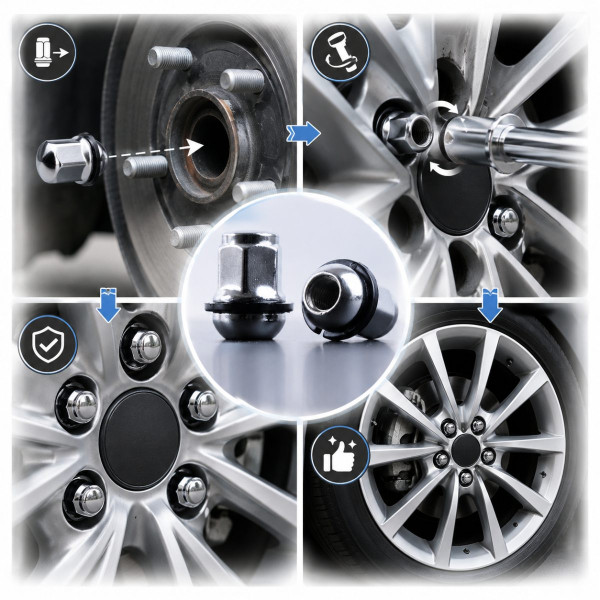 Гайки Колесные для Honda 12х1,5х35 сфера закрытые ключ 19 хром 20 шт (F449)
