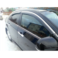 Дефлекторы окон ветровики Тойота Camry V40 2006-2011 4дв Хром молдинг