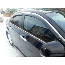 Дефлекторы окон ветровики Honda Accord 2008-2012 седан С Хром молдинг