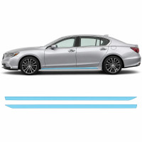 Антигравийная защитная бронепленка по лекалам для Acura RLX I facelift 2018-2020 - нижняя зона кузова пороги