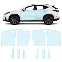 Антигравійна захисна бронеплівка за лекалами для Lexus NX AZ20 2021- зони дверей і стійки вікон
