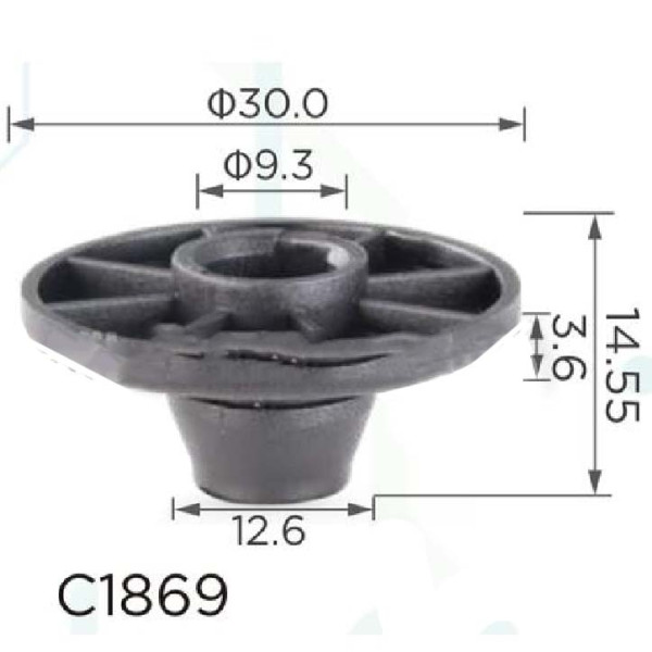 Кліпса Тримач килимів Audi, Volkswagen, Seat, Skoda (8E0-864-229-9B9, 8E08642299B9, 12809)