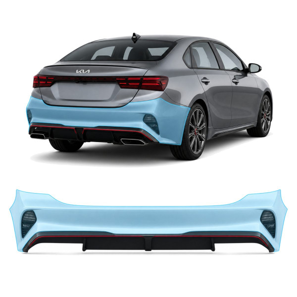 Антигравійна захисна бронеплівка за лекалами для Kia Cerato/Forte BD facelift 2022-2024 - задній бампер