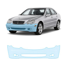 Антигравийная защитная бронепленка по лекалам для Mercedes-Benz C-Class W203 2000-2004 - передний бампер