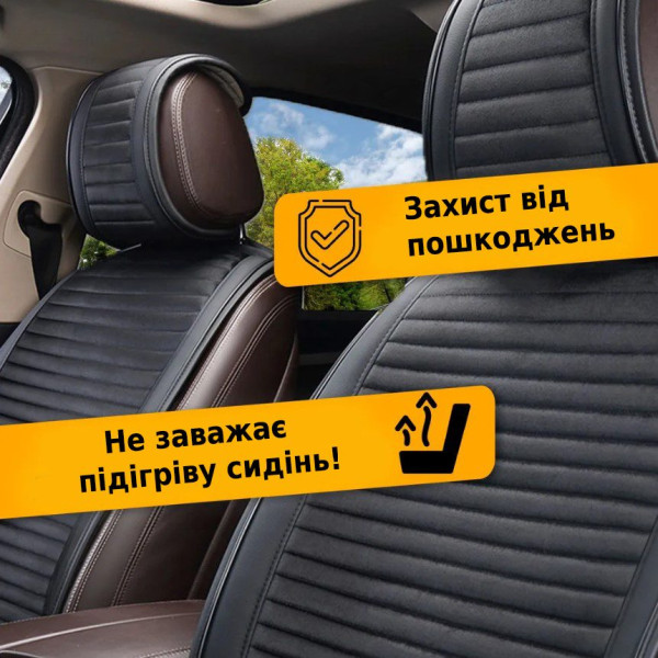 Накидка на задние сидения Алькантара Napoli Premium Черные-Красный кант 1 шт