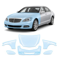 Антигравійна захисна бронеплівка за лекалами для Mercedes-Benz S-Class W221 facelift 2009-2013 - передня частина авто (капот бампер крила))