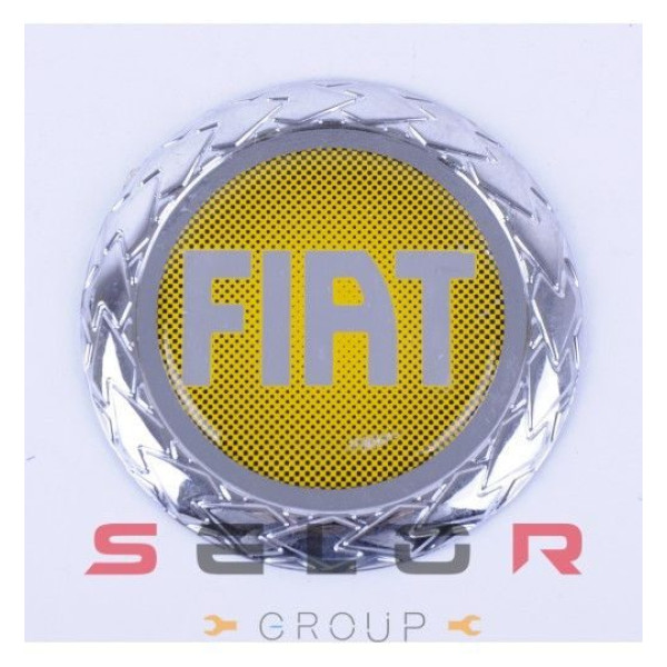 Емблема для Fiat з колоском / пластикова / скотч D75 Жовта