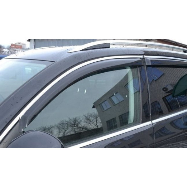 Дефлектори вікон вітровики для Subaru Legasy 2009- 4дв Хром молдинг