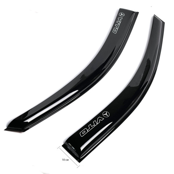 Дефлектори вікон вітровики Mercedes Vito 2003-2015 W639 Широкі 10 см Скотч 3M Voron Glass