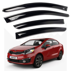 Дефлекторы окон ветровики для Kia Rio 2010-2017 Седан Скотч 3М Voron Glass