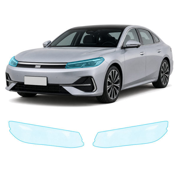 Антигравийная защитная бронепленка по лекалам для Geely Galaxy A7 I 2024- оптика (фары и ПТФ)