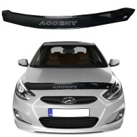 Дефлектор капота мухобойка для Hyundai Accent Solaris 2010-2014 (Короткая) Voron Glass
