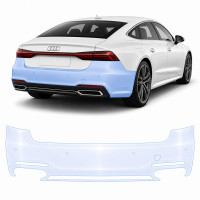 Антигравийная защитная бронепленка по лекалам для Audi A7 C8 facelift 2023-2025 - задний бампер