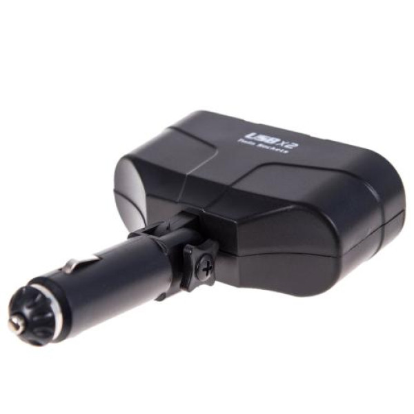Автомобильный разветвитель прикуривателя VOIN 2 выхода 2USB 2400mA 12/24V Угловой (WF-0668/003)