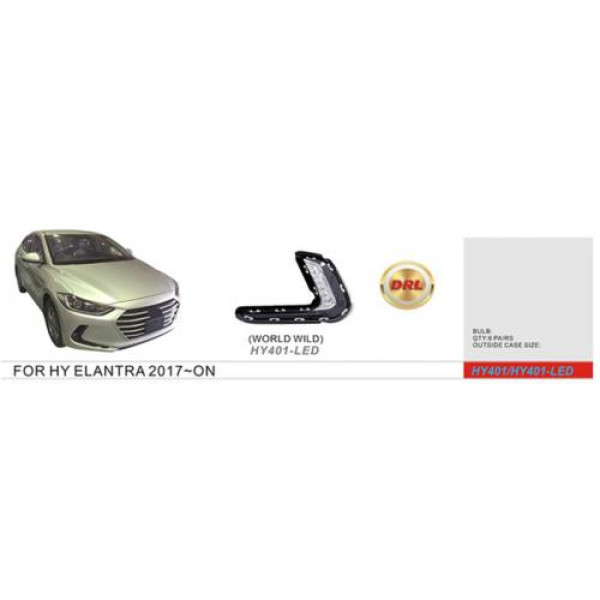 LED Протитуманні фари для Hyundai Elantra 2016-2018 12V DRL з проводкою (HY-401-LED)