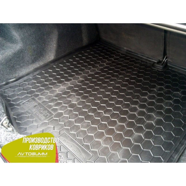 Автомобильный коврик в багажник Citroen C-Elysee 2013- / Резиновый (Avto-Gumm)