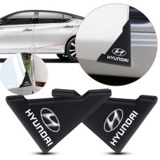 Защита углов двери Hyundai 2 шт Резиновые 45х58х47 мм на скотче Черные Усиленные (противоударные чехлы от сколов)