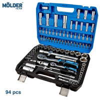 Набор инструментов для авто и дома профессиональный в кейсе MOLDER 94 предмета 1\2 и 1\4 Оригинал (MT60094)
