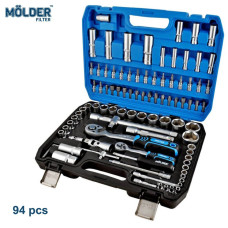 Набор инструментов для авто и дома профессиональный в кейсе MOLDER 94 предмета 1\2 и 1\4 Оригинал (MT60094)