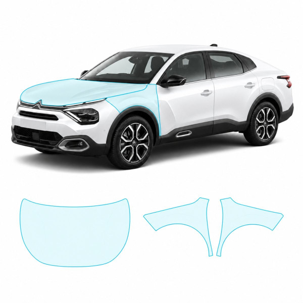 Антигравийная защитная бронепленка по лекалам для Citroen C4 X I 2022- капот и передние крылья