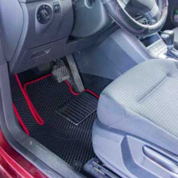 Килимки в салон EVA для Volkswagen Golf V plus 2005- з підп'ятником Чорно-Коричневий кант 5 шт