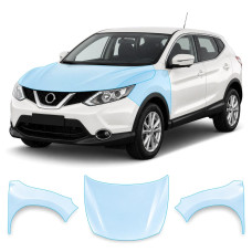 Антигравийная защитная бронепленка по лекалам для Nissan Qashqai J11 2014-2017 - капот и передние крылья