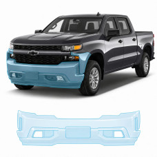 Антигравийная защитная бронепленка по лекалам для Chevrolet Silverado IV 2019-2021 - передний бампер
