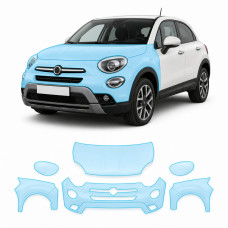 Антигравійна захисна бронеплівка за лекалами для Fiat 500X I 2015-2018 - передня частина авто (капот бампер крила))