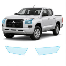 Антигравийная защитная бронепленка по лекалам для Mitsubishi L200/Triton VI 2024- оптика (фары и ПТФ)