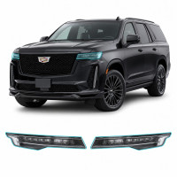 Антигравийная защитная бронепленка по лекалам для Cadillac Escalade V 2021- оптика (фары и ПТФ)