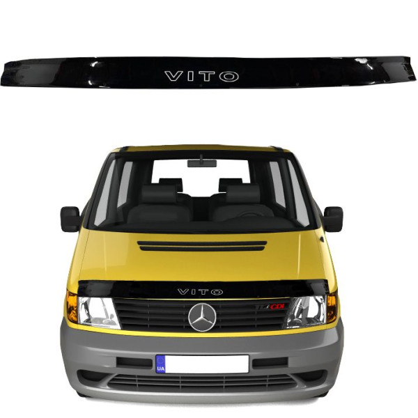 Дефлектор капота мухобійка Mercedes Vito (W638) 1996-2003 Євро кріплення Voron Glass
